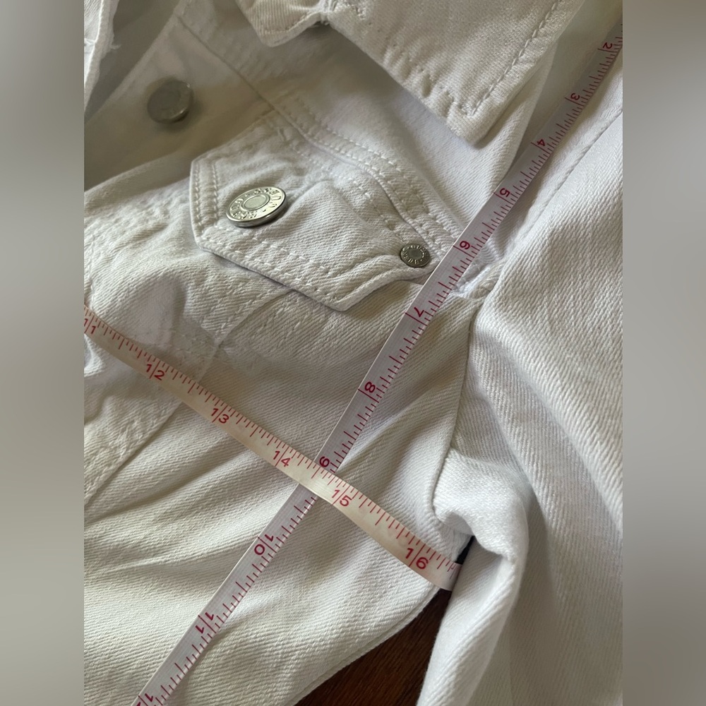 Guess Classic White Fitted Denim Jean Jacket Sz M - Picture 9 of 12